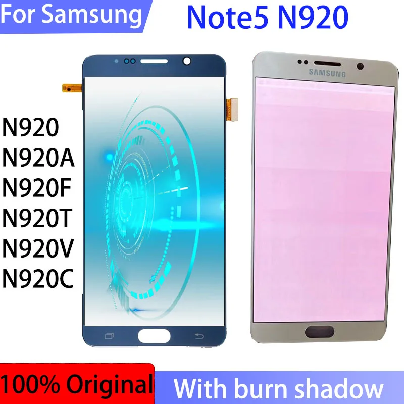 Оригинальный ЖК-дисплей Note5 Amoled для SAMSUNG Galaxy Note 5 N920 N920F N920A N920C дисплей с сенсорным