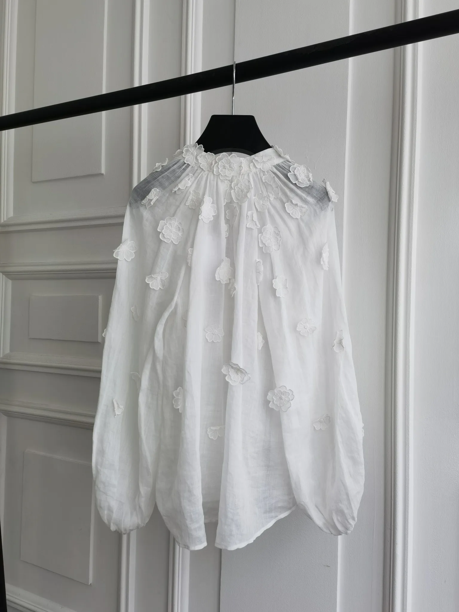 

2022 new women fashion long sleeve sexy camellia flower top 0704