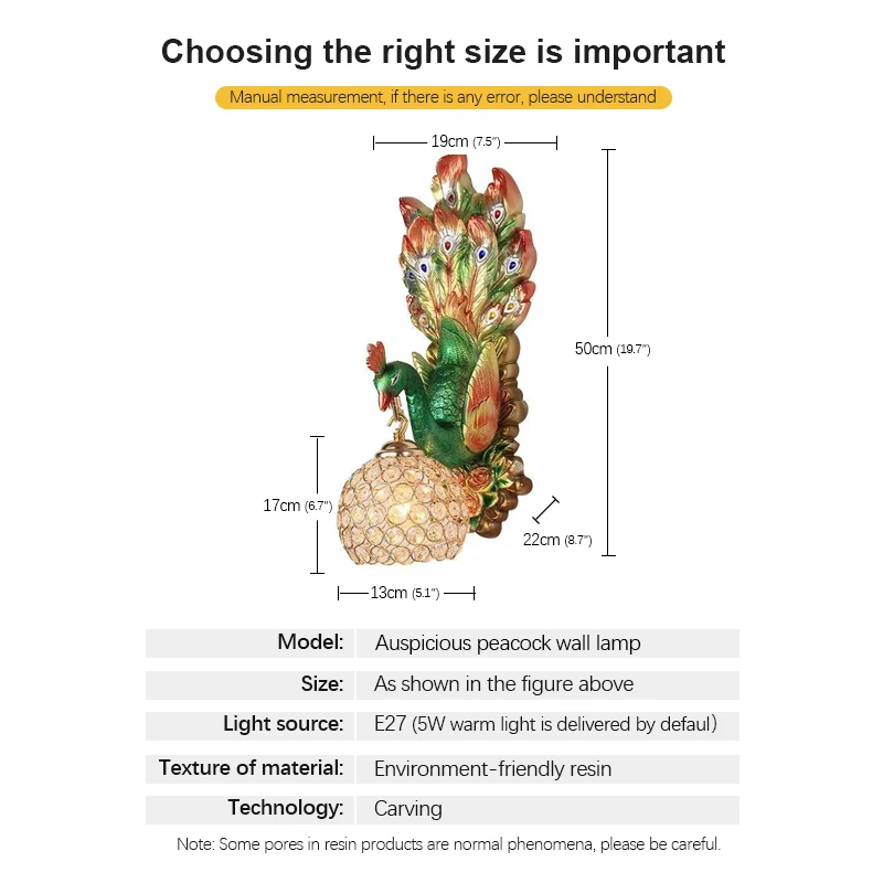 TEMOU современный настенный светильник в виде павлина светодиодный интерьерный
