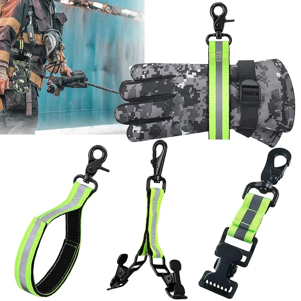 Зеленый и серый ремешок для перчаток пожарных вешалка зажимы