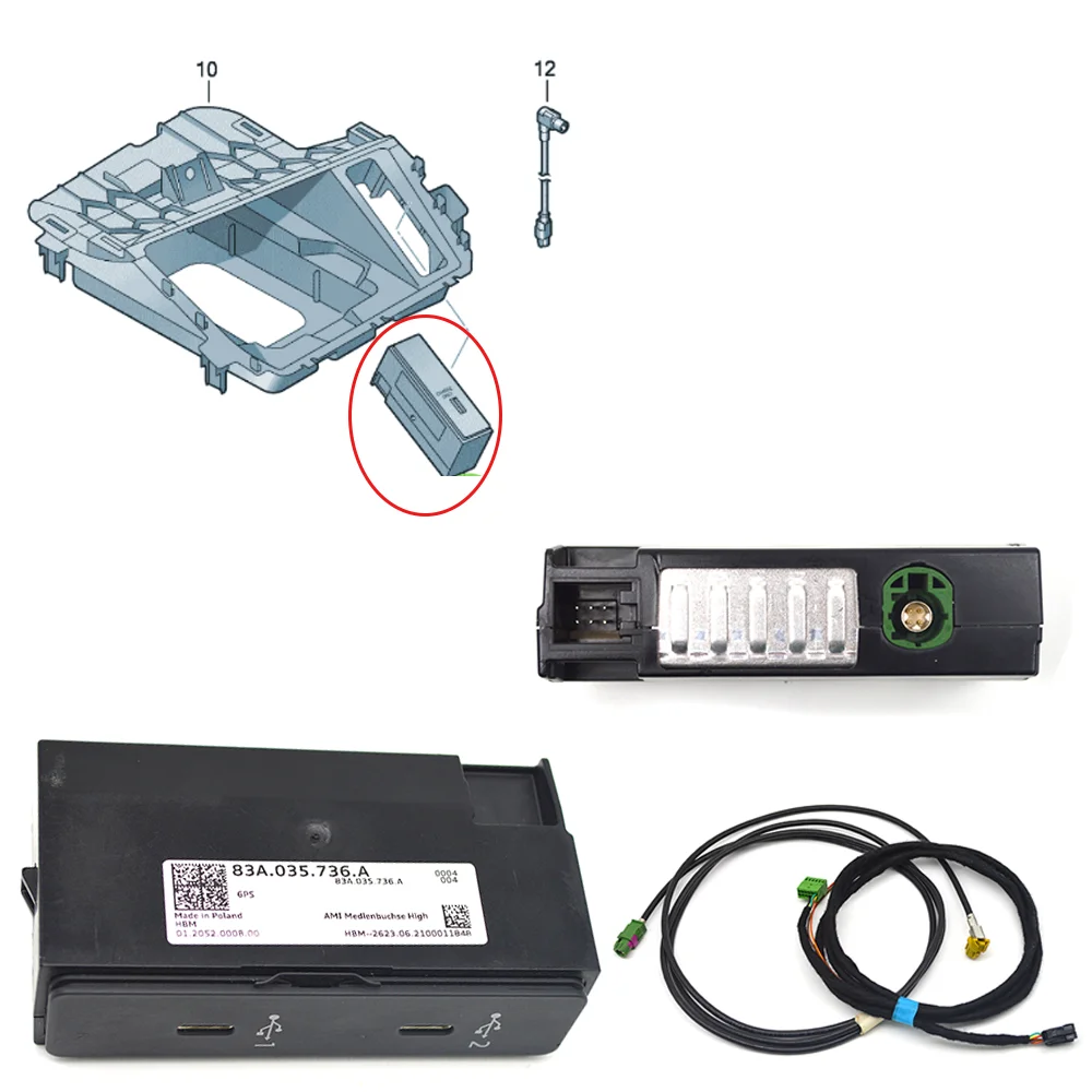 Аудио для смартфона Audi Q3 F3 аудиоисточник CarPlay AMI USB и TYPE-C интерфейс музыкального