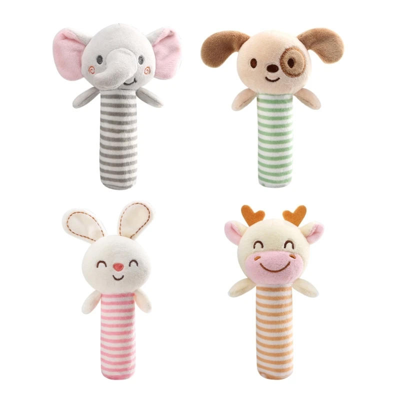 

Cartoon Animal Toy Plush Animal Rattle for Kid Stuffed Handheld Appease Toy