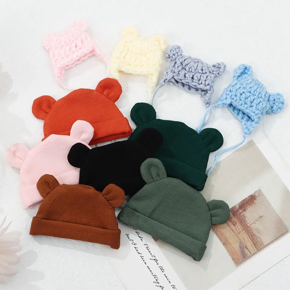 

Fashion Cloth Doll Clothes Accessories For 1/12 Bjd 1/12bjd Hat Animal Ear Caps Doll Knitted Hat Cartoon Knitted Hats