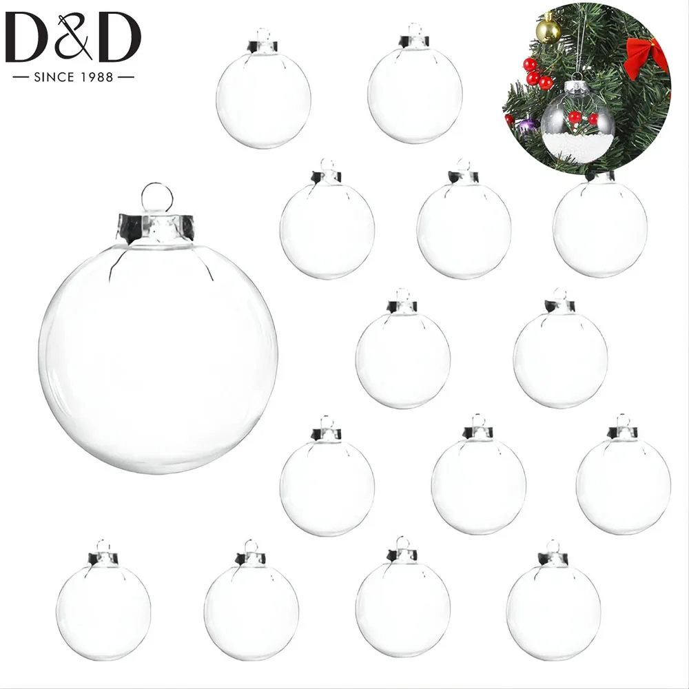 

15pcs 2.36Inch Transparent Shatterproof Plastic Christmas Decorative Balls for Christmas DIY Clear Fillable Christmas Ornaments