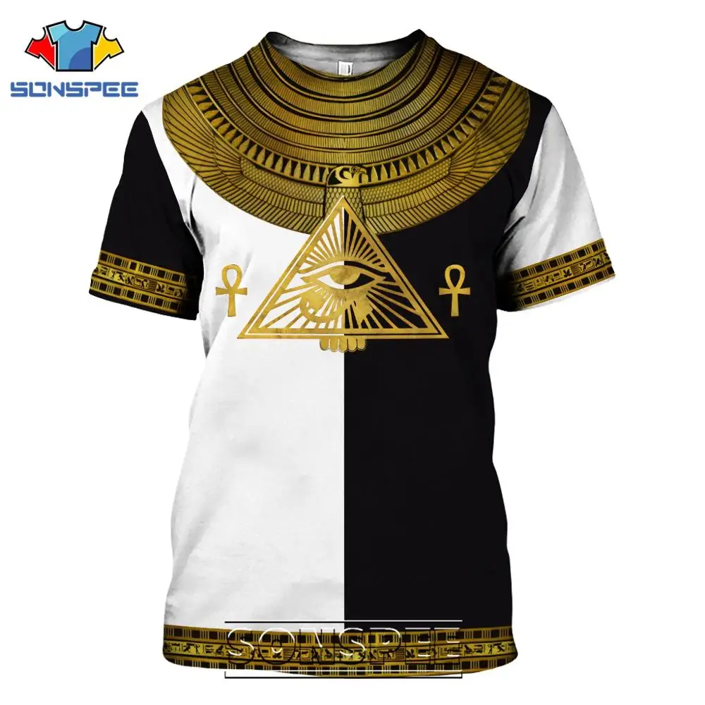 

Summer 2023 Men's T-Shirt Casual 3D Printing Ancient Egypt Eye of Horus Egyptian Symbol T-Shirt Men's Women's Short Sleeve Plus