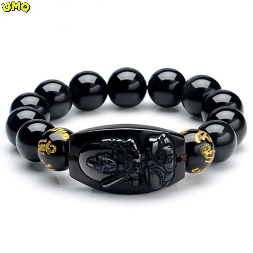 

Pure Natural 12 the Patron Saint of Chinese Zodiac, Obsidian Luck bracelet, Crystal Lovers, 108 Beads Wealth Healing Jewelry