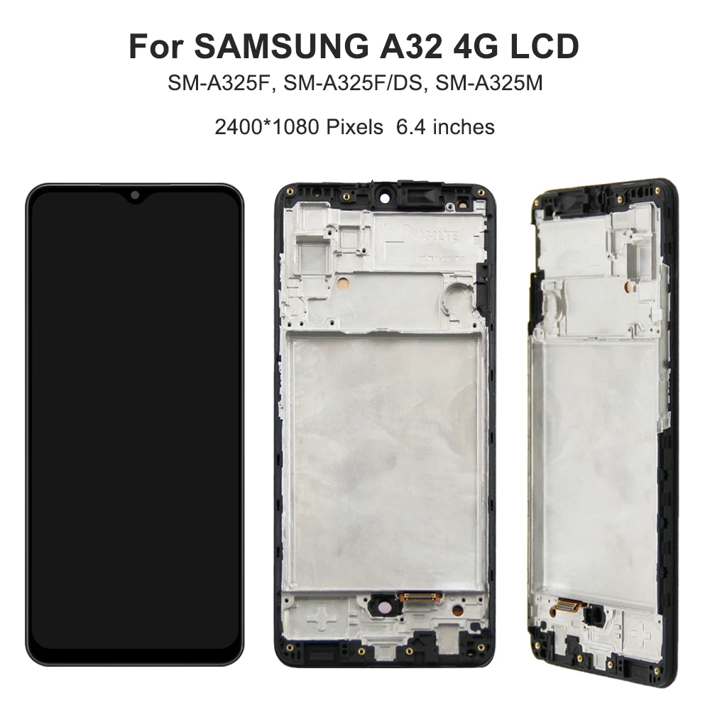 A32 A325F A325F/DS Diaplsy экран с отпечатками пальцев для Samsung Galaxy ЖК-дисплей цифровой