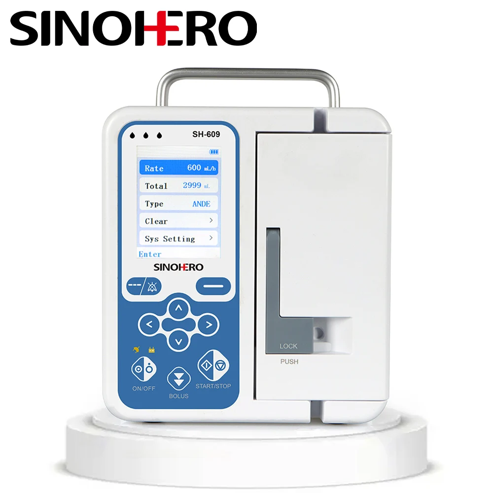 

Sinohero SH-609 Veterinary Syringe Pump Use Infusion Pump Real-time Alarm LCD Volumetric IV Fluid Control Hospital Clinic Human