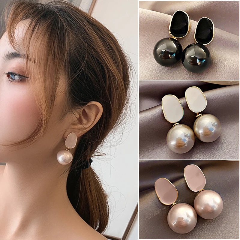 

New Style Knot Pearl Earrings Exquisite Fashion Simple Versatile Earrings Female Jewelry Pearl Pendant Earrings