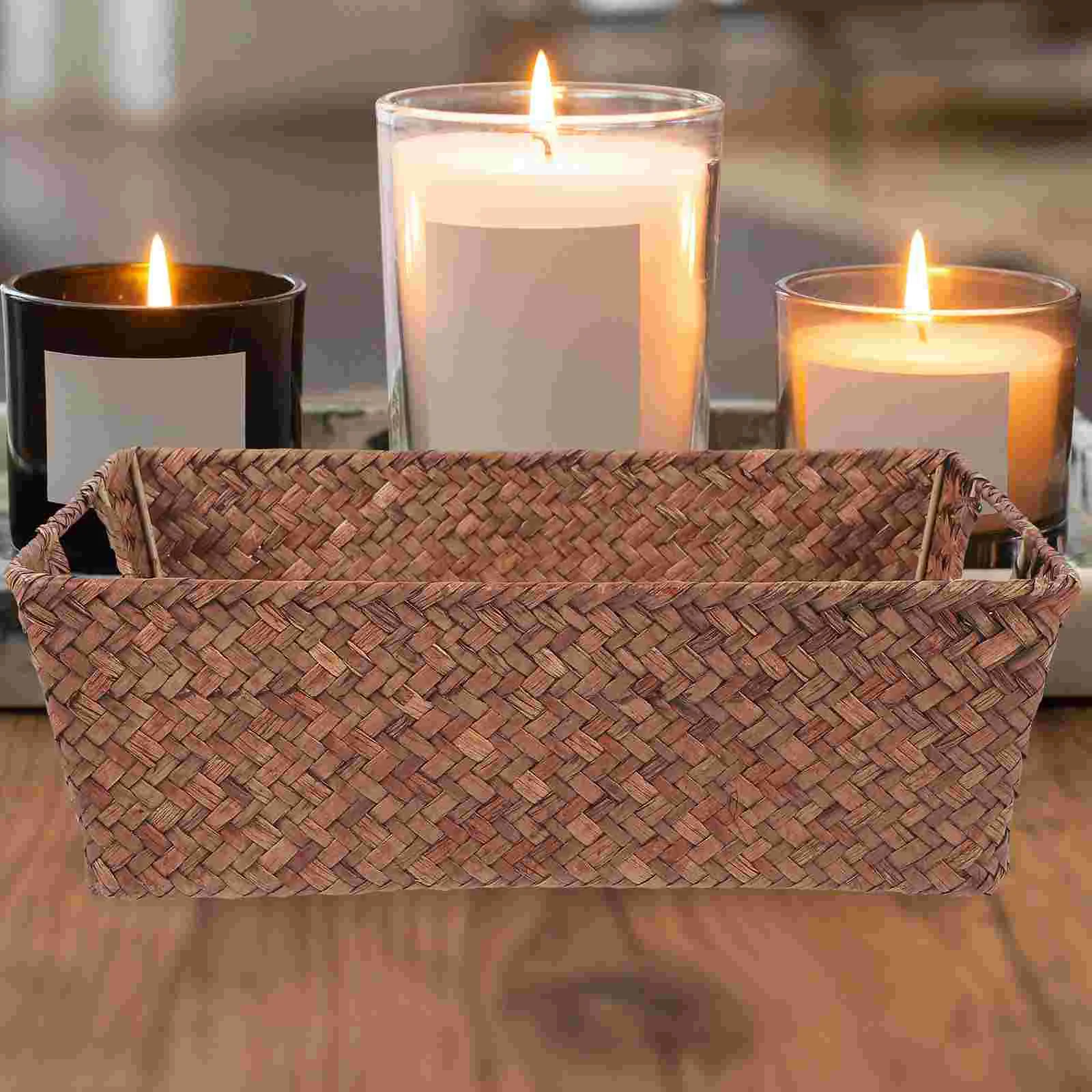 

Finishing Basket Seagrass Woven Hotel Hamper Storage Baskets Manual Rectangle Hand
