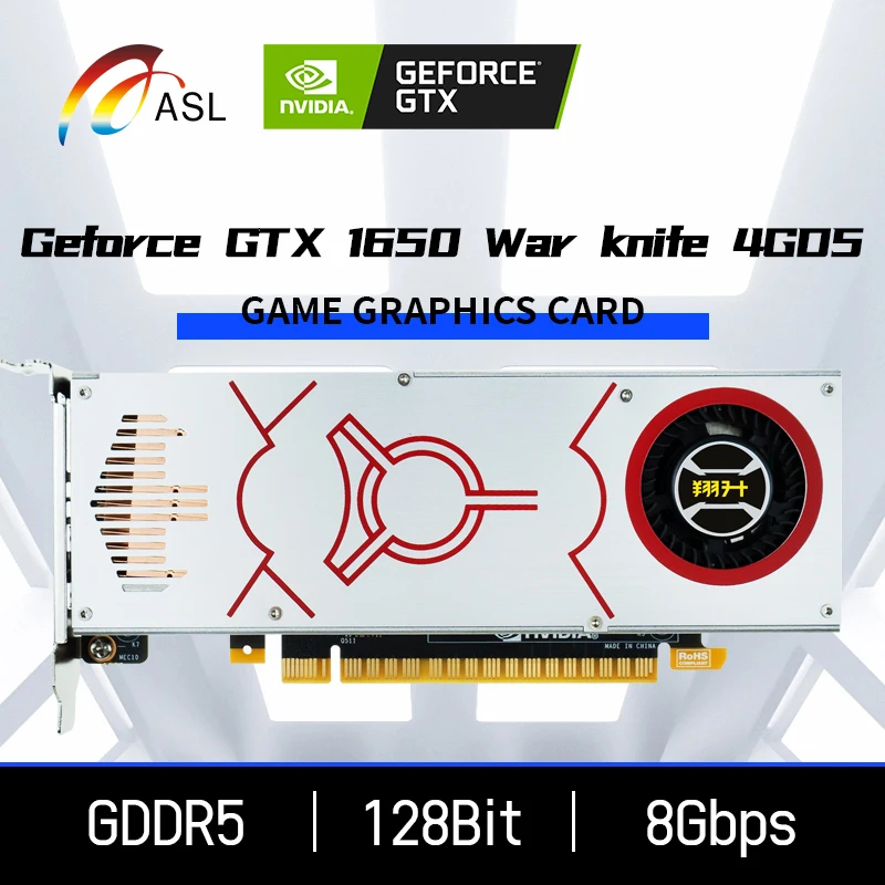 

ASL GeForce GTX 1650 Graphics Cards GTX1650 4GB GDDR5 Computer PC 128 Bit PCI-E x16 3.0 Gaming Video Graphics Card Full New