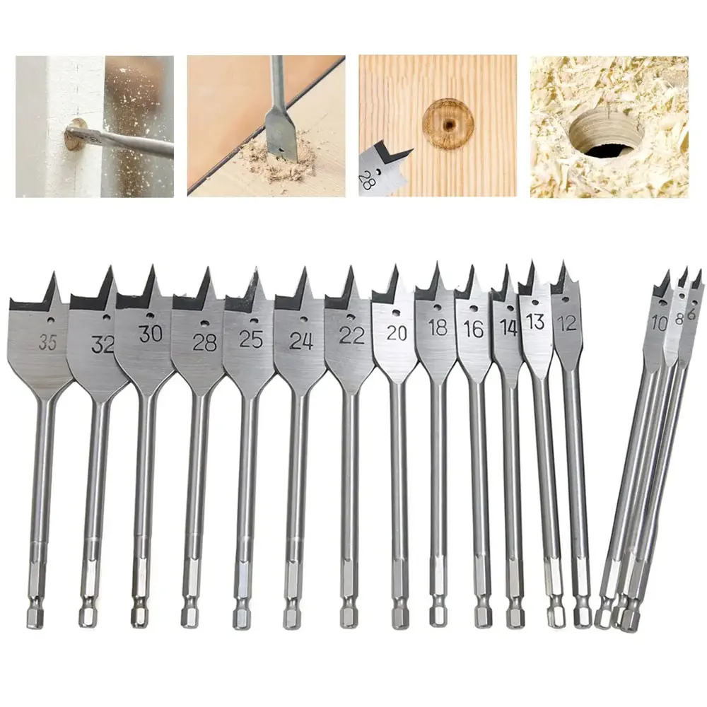 1 шт. 10-55 мм наборы деревообрабатывающих инструментов плоские сверла длинные из