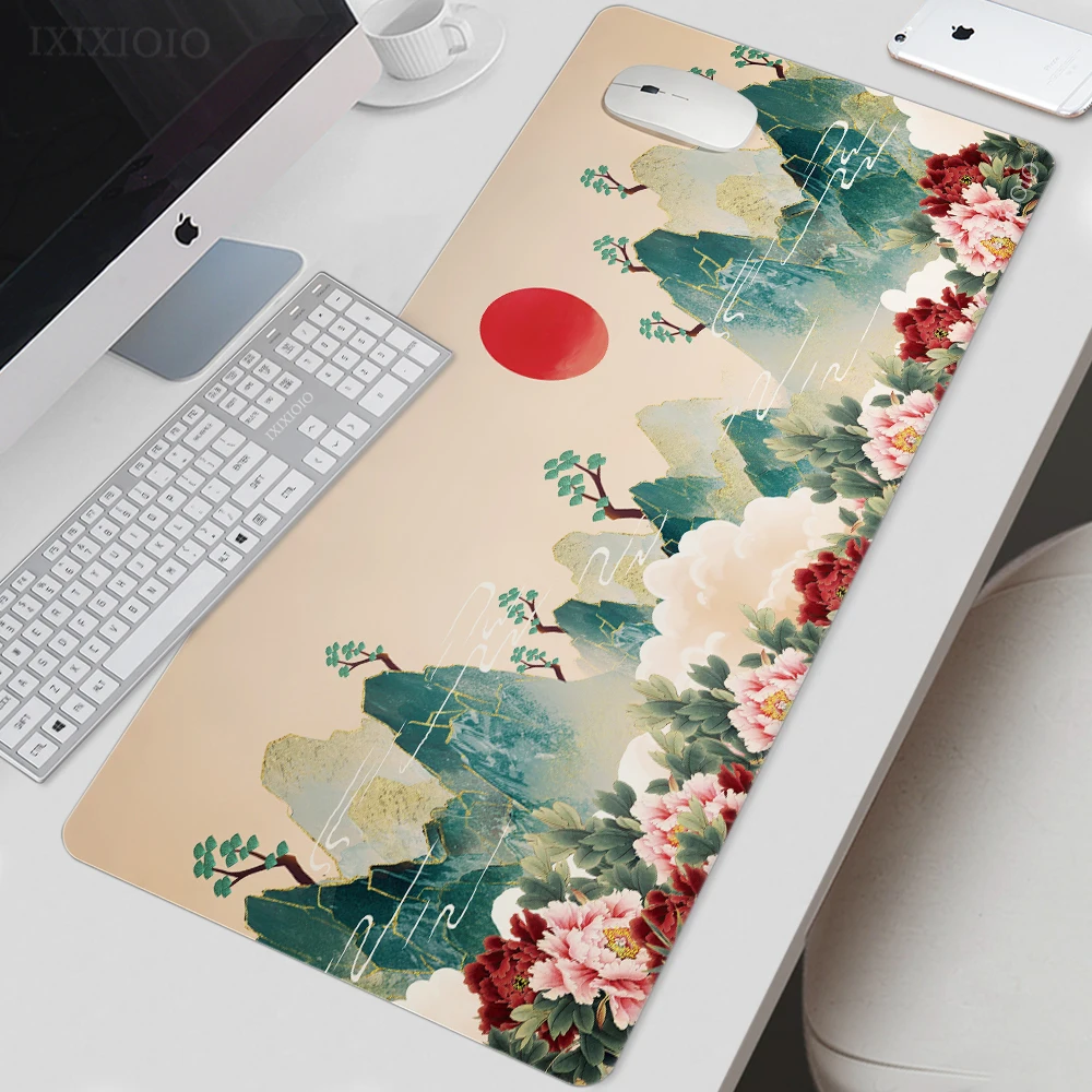 

Коврик для мыши игровой в китайском стиле, большой коврик для мыши в китайском стиле XL для домашнего компьютера, офисный нескользящий мягки...