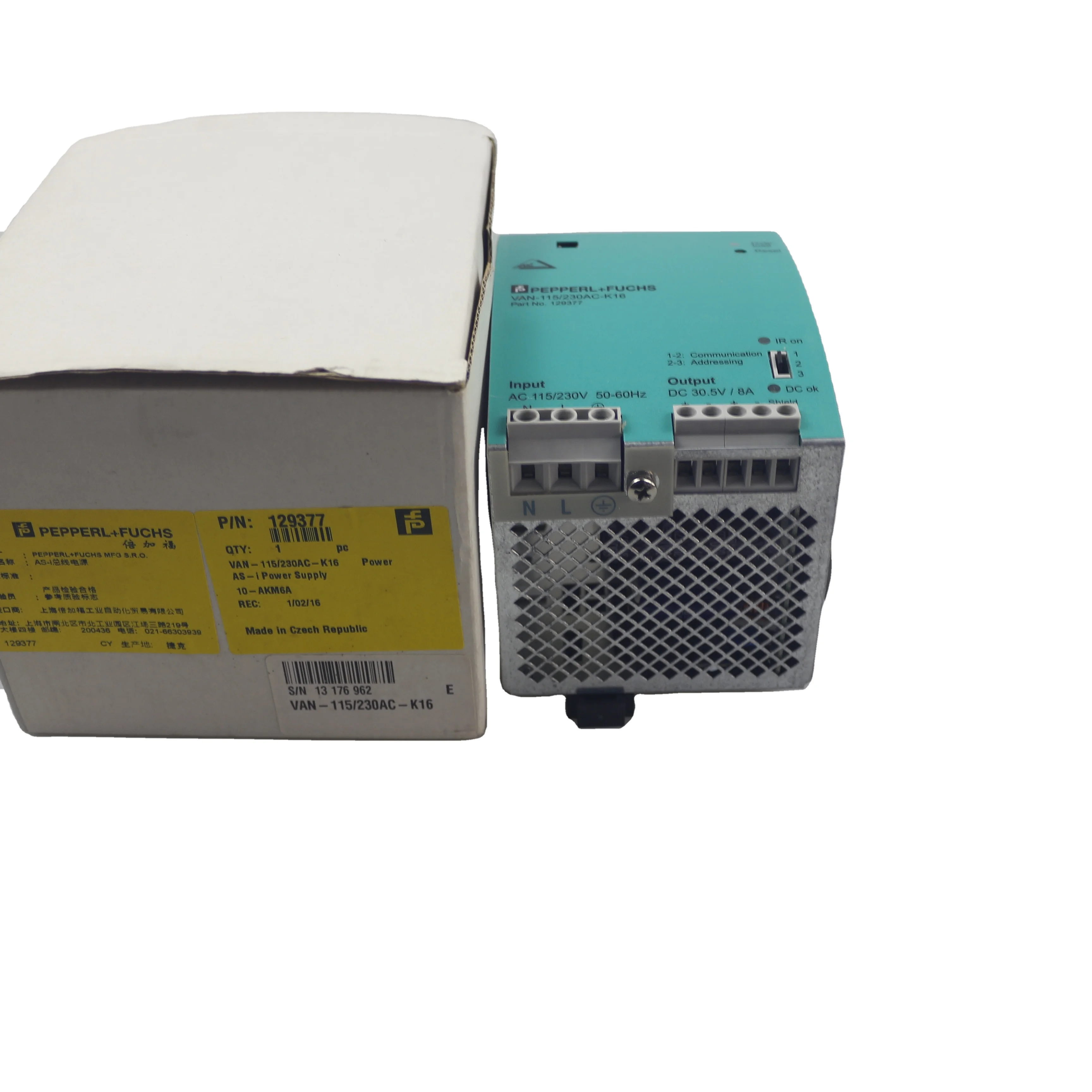 

VAN-115/230AC-K16 Power Supply Fuse Mode Reset Voltage 30.55VDC Power Supply Frequency 47-63Hz POWER SUPPLY VAN-115/230AC-K16