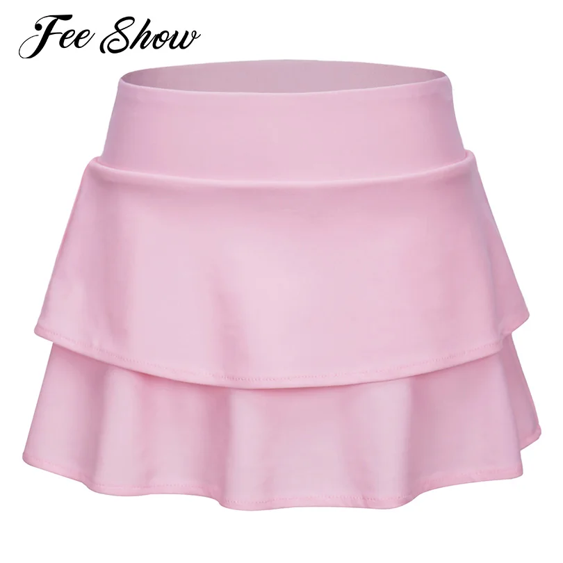 

Повседневная теннисная многослойная юбка с прикрепленными шортами для детей, для девочек, Спортивная, Беговая, тренировочная юбка, однотон...