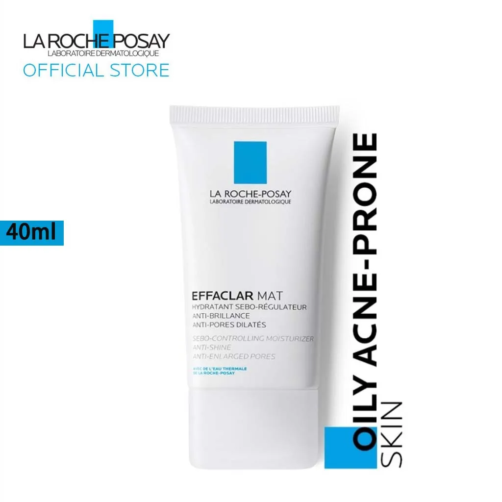 

La Roche Posay Effaclar Mat Mattifying Moisturizer Cream Educing Oil and Pores Anti-acne for Oily Acne Sensitive Skin 40ml