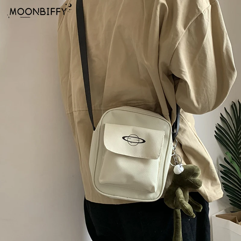 

Women Canvas Shoulder Bag Small Korean Fashion Cotton Cloth Messenger Crossbody Bag for Women Purse Phone Purse Female Handbags