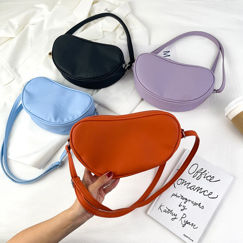 

2021 Fashion Solid Color Messenger Bag Women PU Leather Casual Small Shoulder Bags Solid Color Pleated Tote Bag
