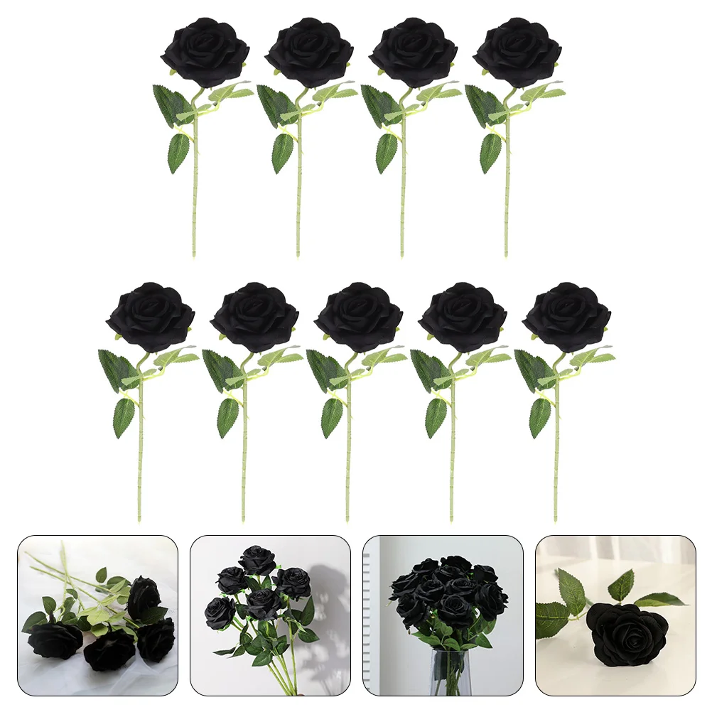 

9Pcs Delicate Fake Flower Decors Home Flower Arrangement Fake Rose Props