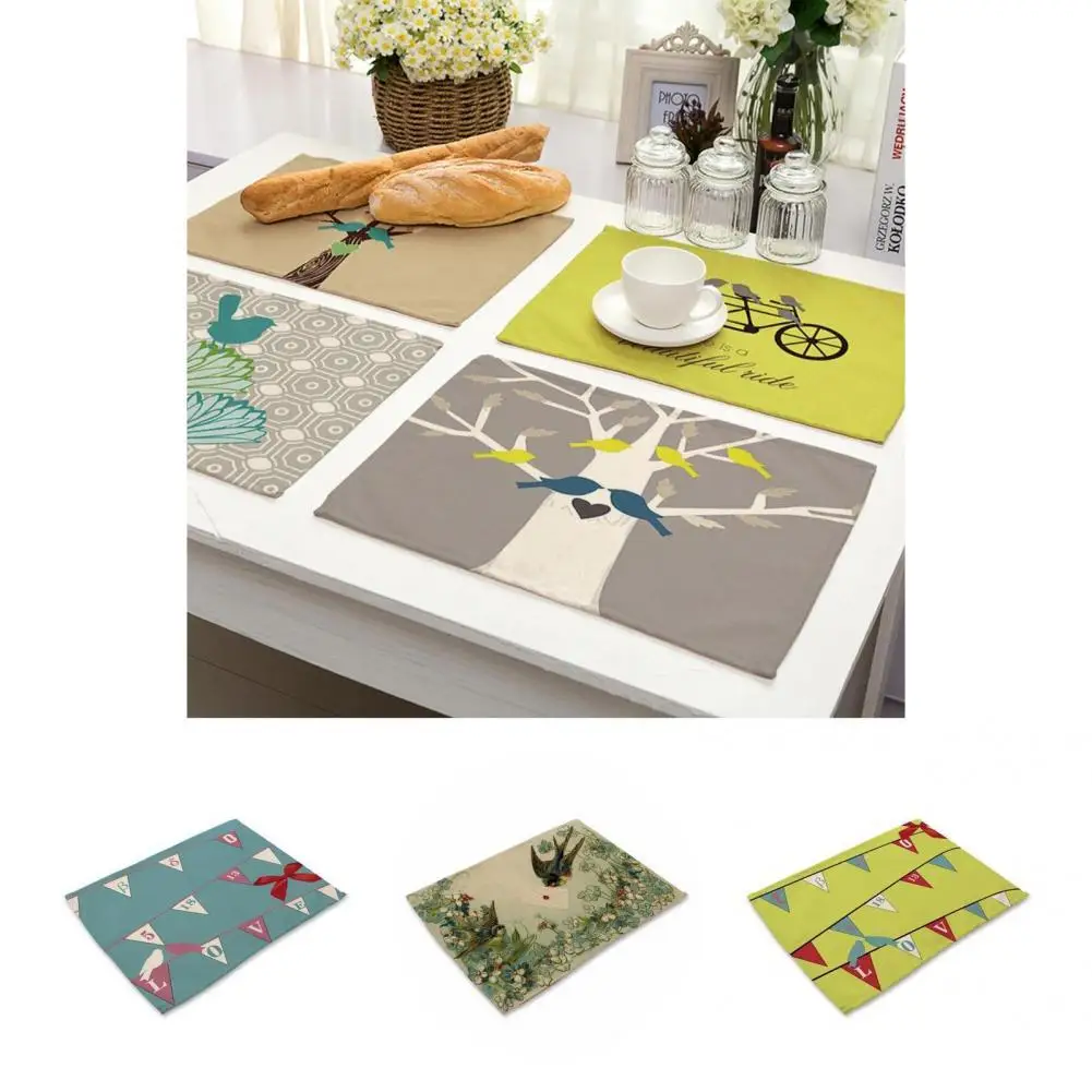 

Beauty Place Mat Eye-catching Multi Styles Anti-fade Place Pad Table Mat Table Cushion