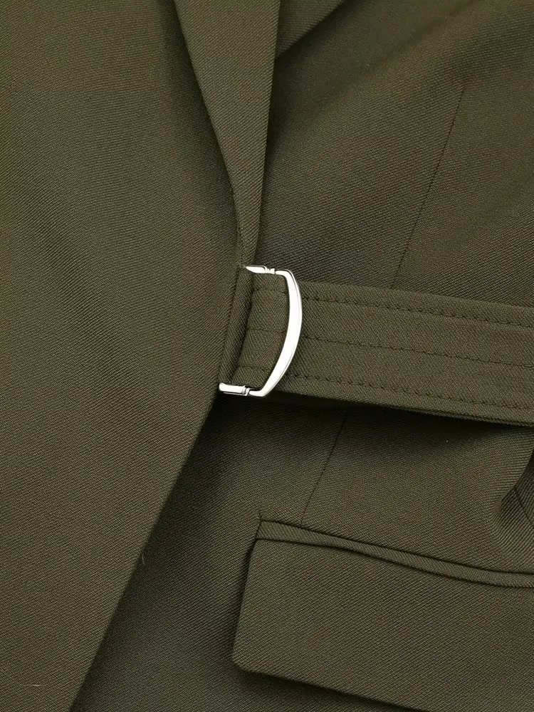 Jenny&Dave 2023 New Retro Split Belt Design Blazers Fashion Women's Suit Women Tops