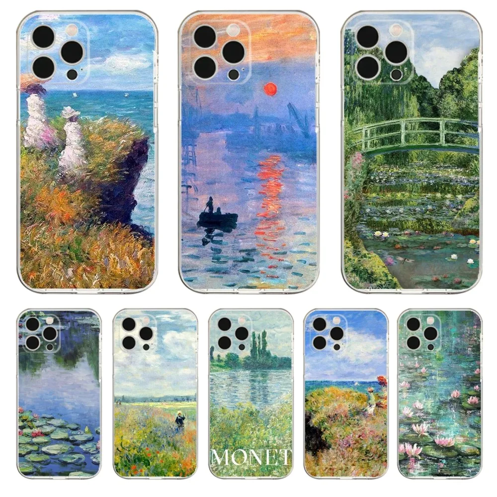 Чехол для телефона C-Claude M-Monet Impressionist Arts прозрачный чехол iPhone 13 14 12 Mini 11 Pro Max Plus X XR XS 8