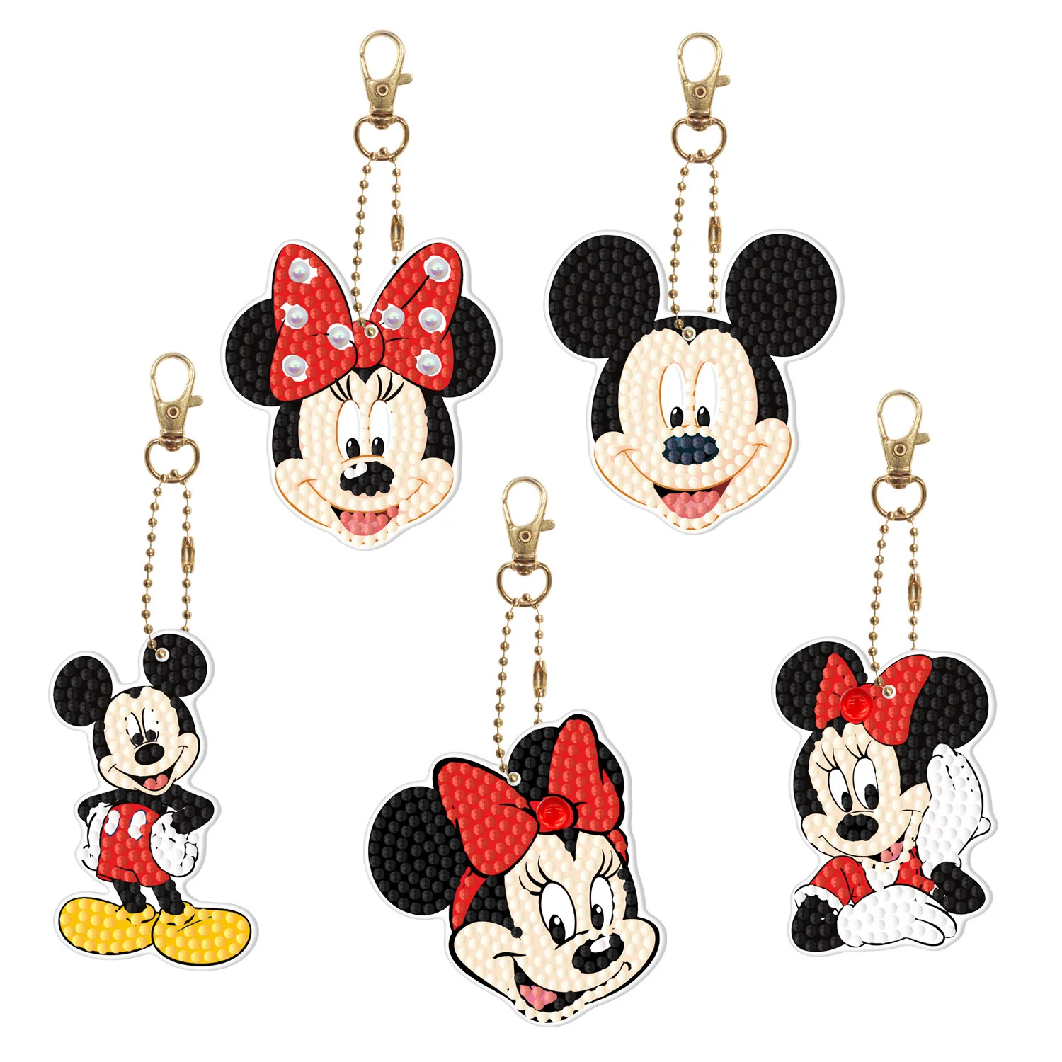 

5D DIY Disney Mickey Minnie Diamond Painting Keychain Tools Kits Kid Gift Donald Duck Stitch StellaLou LinaBell Novelties