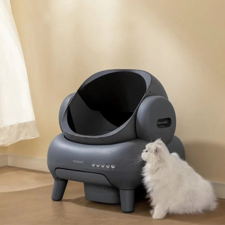 Новый черный автоматический ящик для кошек Petree Cat Smart Toilet APP Дистанционное