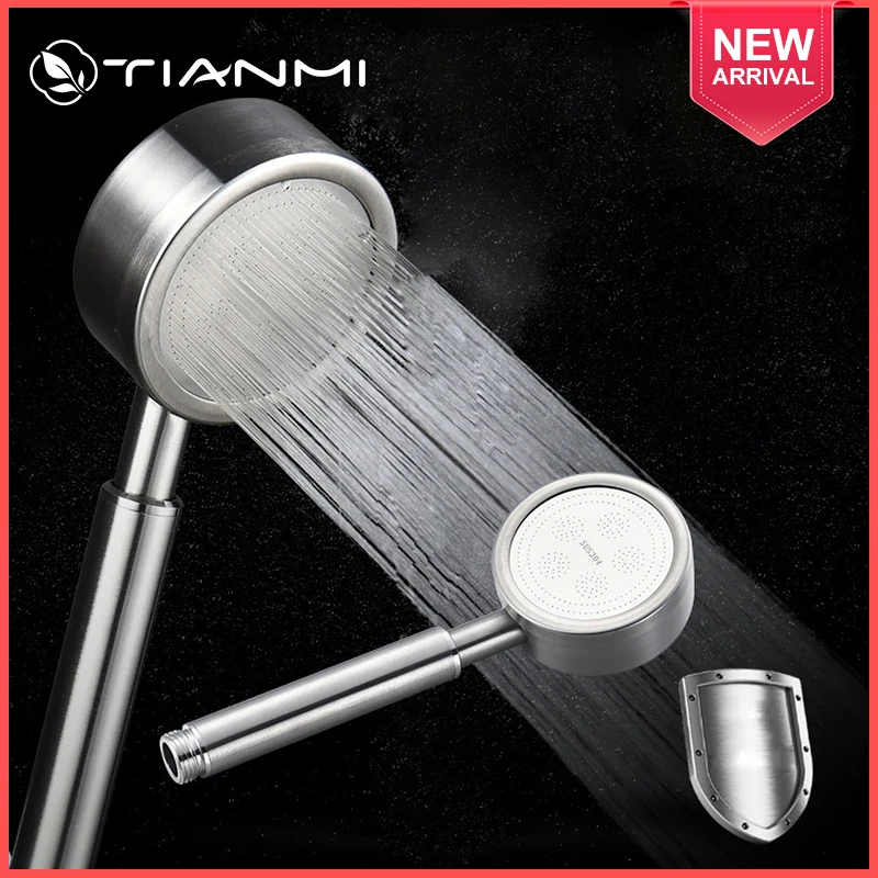 

TIANMI High Pressure 3-Function shower head Shower Head with switch on/off button Filter Bath Head Water Saving Shower Bathroom
