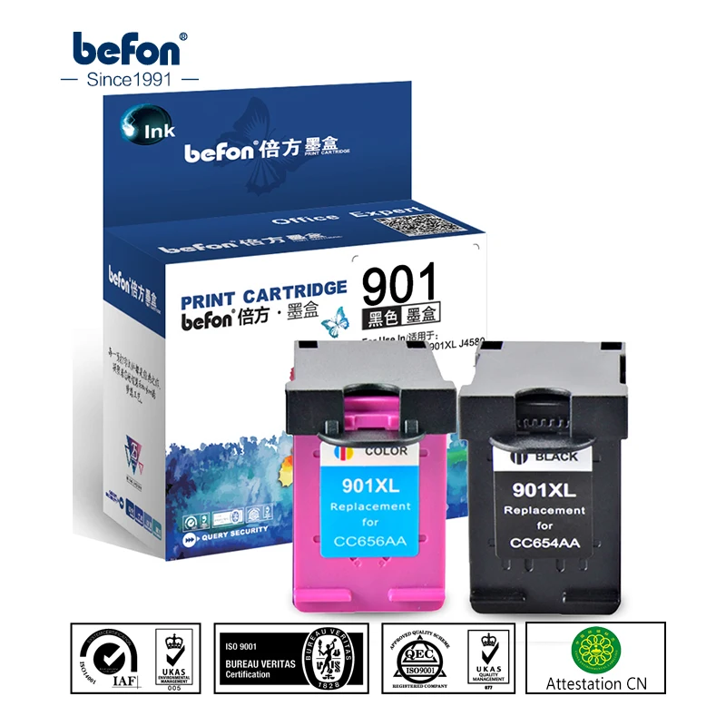 

Картридж сменный befon для HP 901, картридж чернильный для Officejet 4500, J4500, J4540, J4550, J4580, J4640, 4680