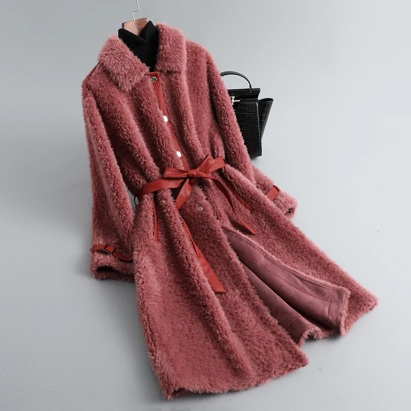 

Wool Real Winter Jacket 100% Women Autumn 2023 Korean Long Sheep Shearling Coat Female Fur Coats Jaqueta Feminina Gxy762