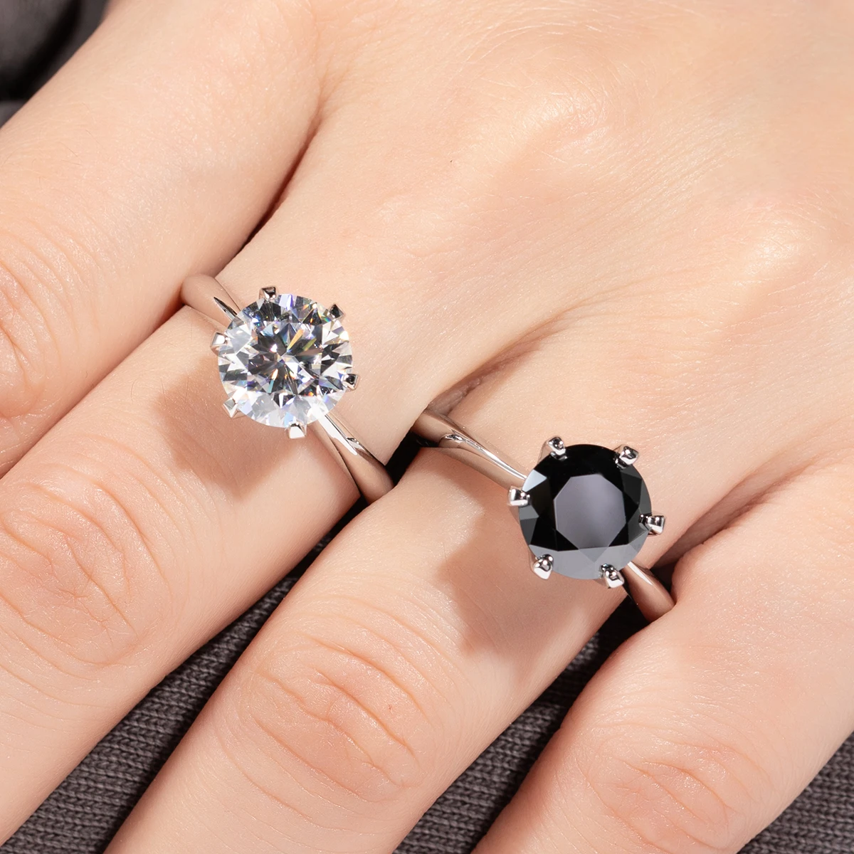 AnuJewel 1ct 2ct 3ct 5ct D Color Moissanite Engagement  Ring For Women 925 Sterling Silver Solitaire  Ring  Wholesale