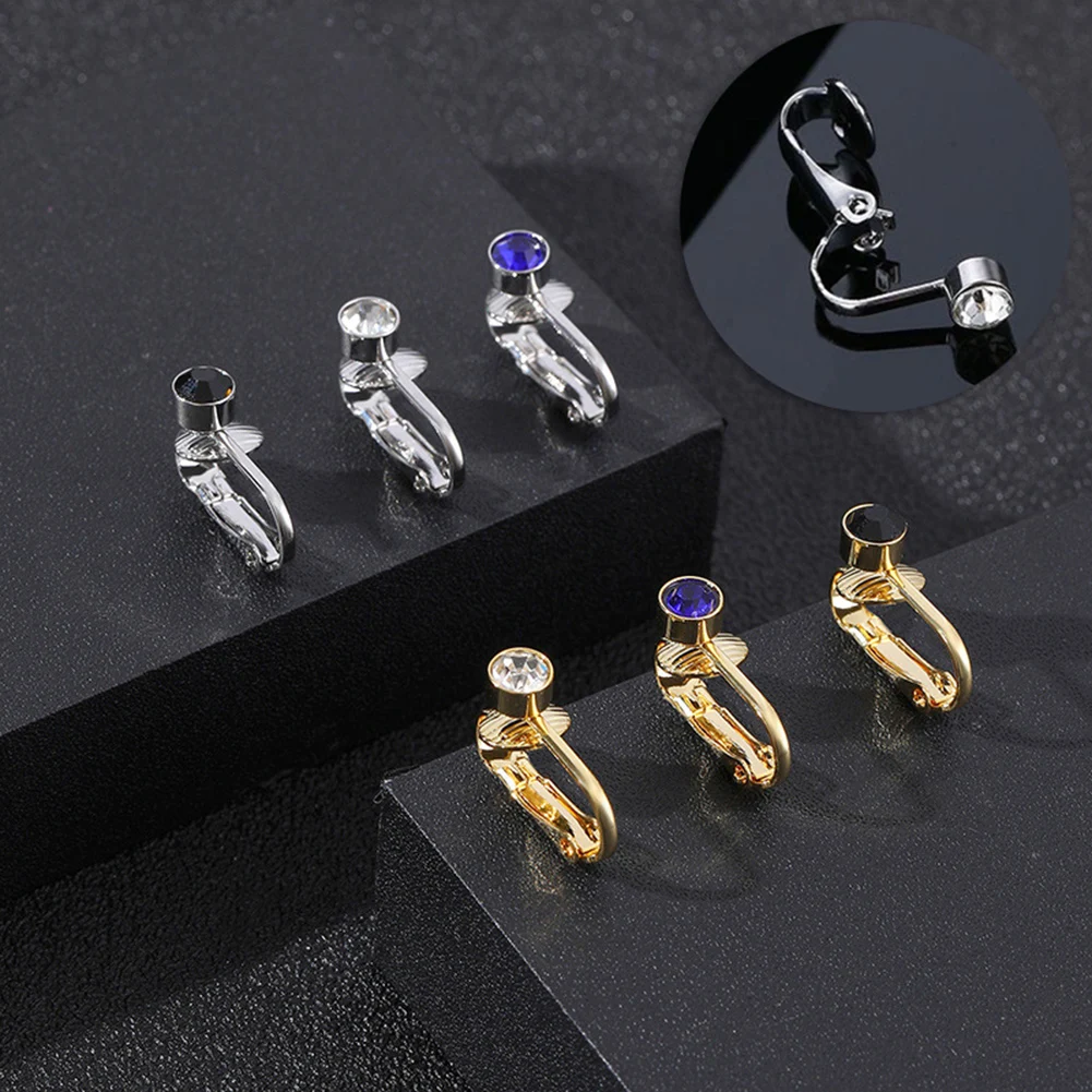 

Faux Fake Belly Piercing Colorful Round Crystal Fake Belly Button Pircing Clip On Umbilical Navel Cartilage Earring Clip Jewelry