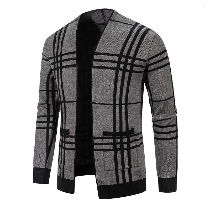 Nice Pop Fashion Cardigan Men's Knit Winter Coats Business Casual Jackets Male Tops Man Coat Size M-5Xl Knitwear 2 Colors