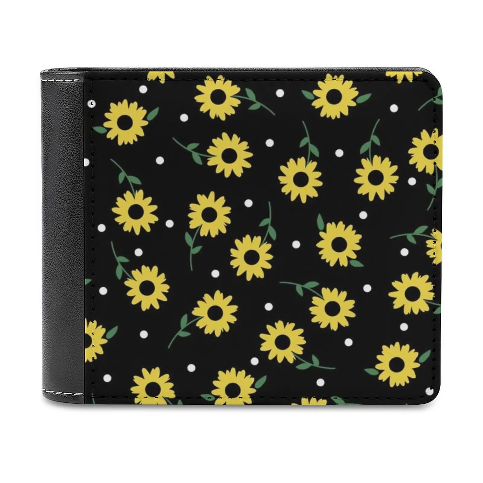 

Кожаные кошельки Sunflower Field, мужской кошелек, держатели для кредитных карт, высококачественный кошелек с подсолнухами и цветочным узором