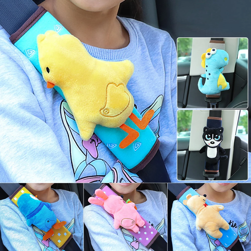

Kids Car Seat Belt Cover Cartoon Animal Soft Plush Safety Belt Cover Children Shoulder Strap Cover Car Styling Interior Decor