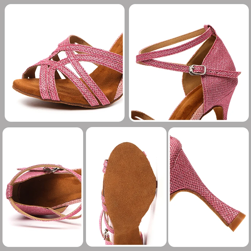 SWDZM New Dance Shoes For Women Big Size Girls Soft Bottom Latin Dance Shoes Woman Salsa Dancing Shoes heel 6CM-10CM