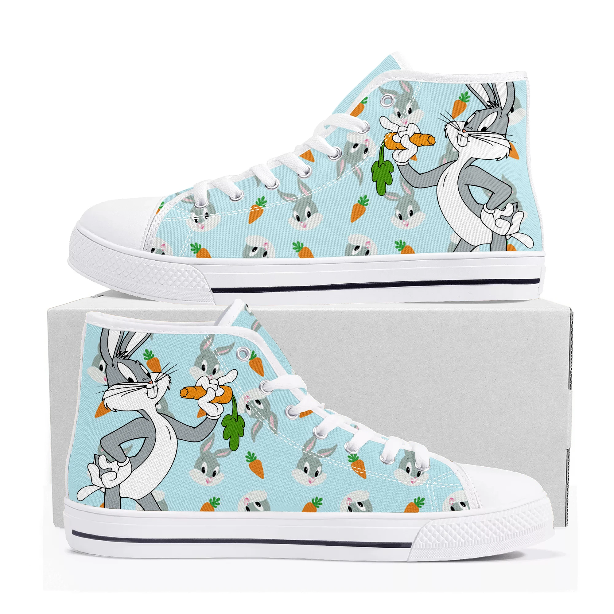 

Bugs Bunny High Top Sneakers Mens Womens Teenager High Quality Canvas Sneaker Classic Cartoon Manga Couple Customized Shoes