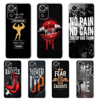 bodybuilding gym fitness transparent phone case for redmi note 11 11t 10s 8a 9a 9c 7 8 9 10 k40 4g plus pro 4g soft cover shell