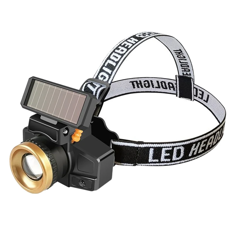 

Уличная Светодиодная лампа на солнечной батарее, водонепроницаемый Сенсорный налобный фсветильник рь для кемпинга, походов, бега, велоспор...