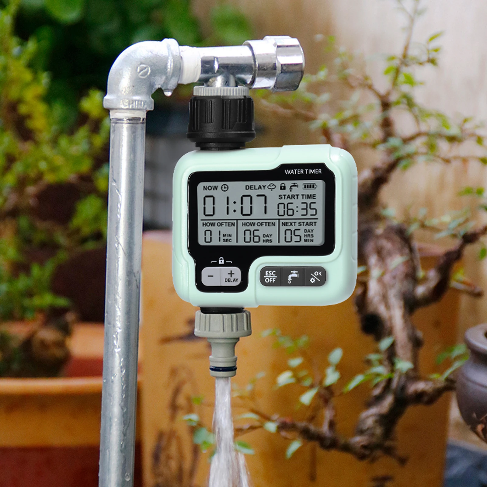

Intelligent Automatic Irrigator Controller IPX5 Waterproof Home Garden Water Timer Automatic Drip Irrigation System Controller