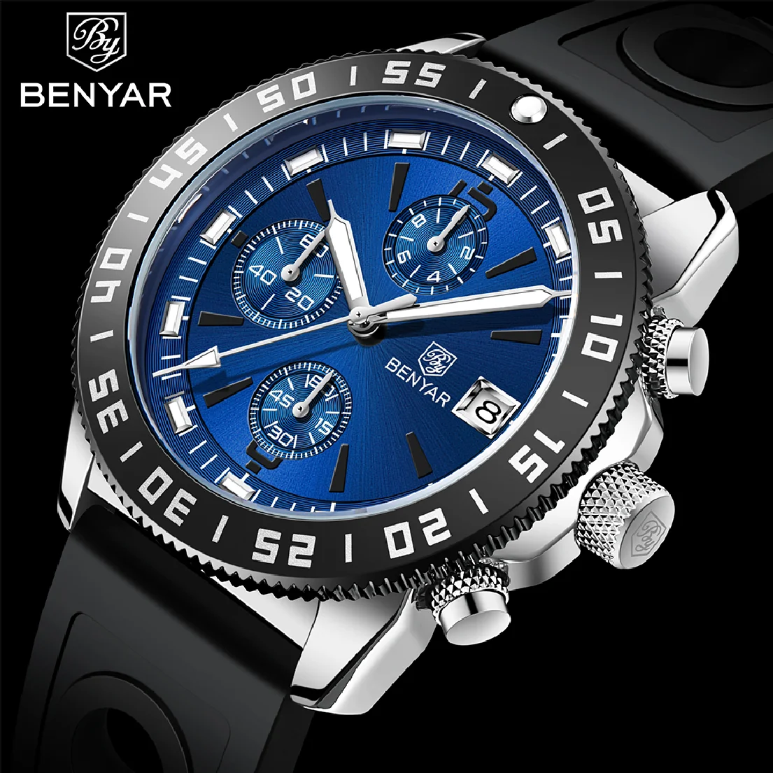 

BENYAR Mens Watches 2022 Top Brand Luxury Quartz Chronograph Watch For Men Sport Military Fashion Waterproof Clock Reloj Hombre