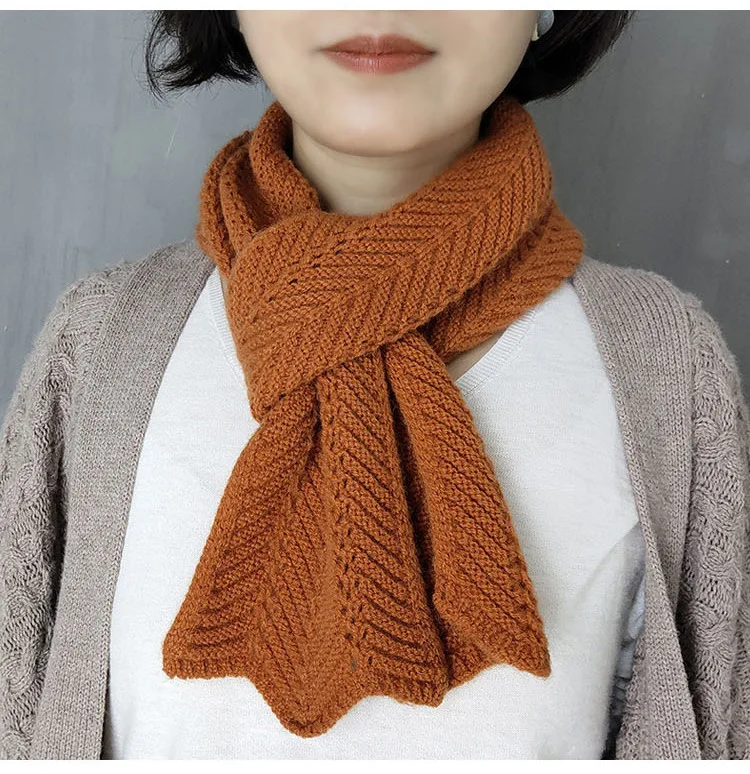 

women's autumn and winter solid color warm small scarf Black