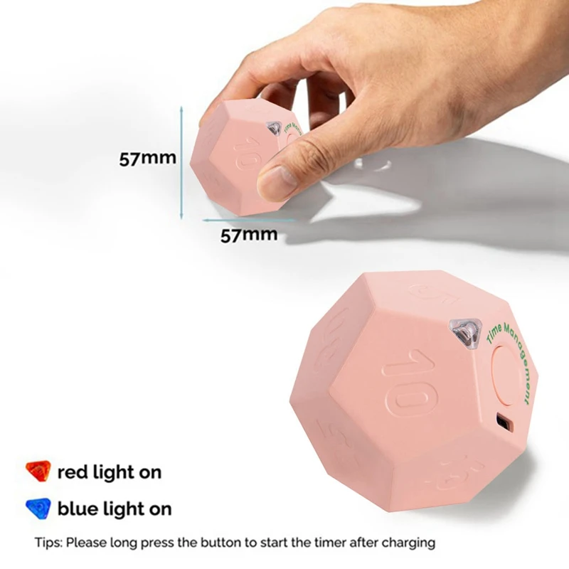 Мини-таймер вращающийся додекагон перезаряжаемый таймер со звуковой вибрацией