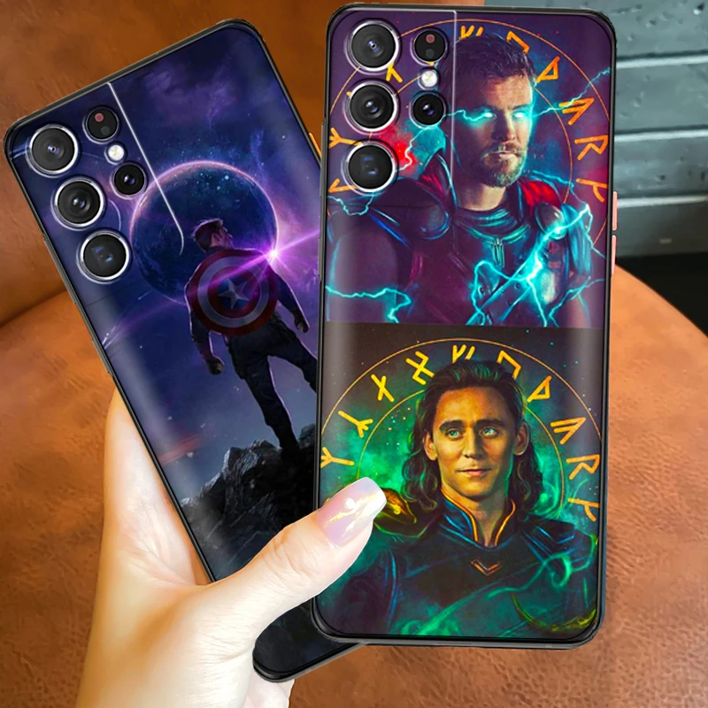

Marvel The Avengers Iron Man Phone Case For Samsung Galaxy S22 S21 S20 Ultra FE 5G S22 S10 10E S9 Plus Black Funda Back Carcasa