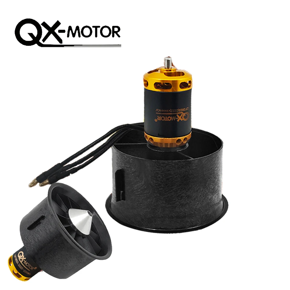 

QX-MOTOR 64mm 12 Blade Ducted Fan EDF Set Brushless Motor QF2822 2200KV /2400KV 3500KV /3800KV /4300KV for RC Airplane Parts