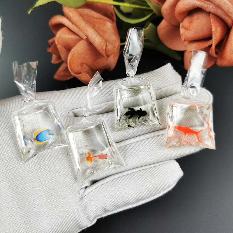 JeQue 10pcs Coral Fish Bag Resin Charms Ocean Transparent Fish In Water Bag Pendant for DIY Handmade Jewelry Making Material images - 6