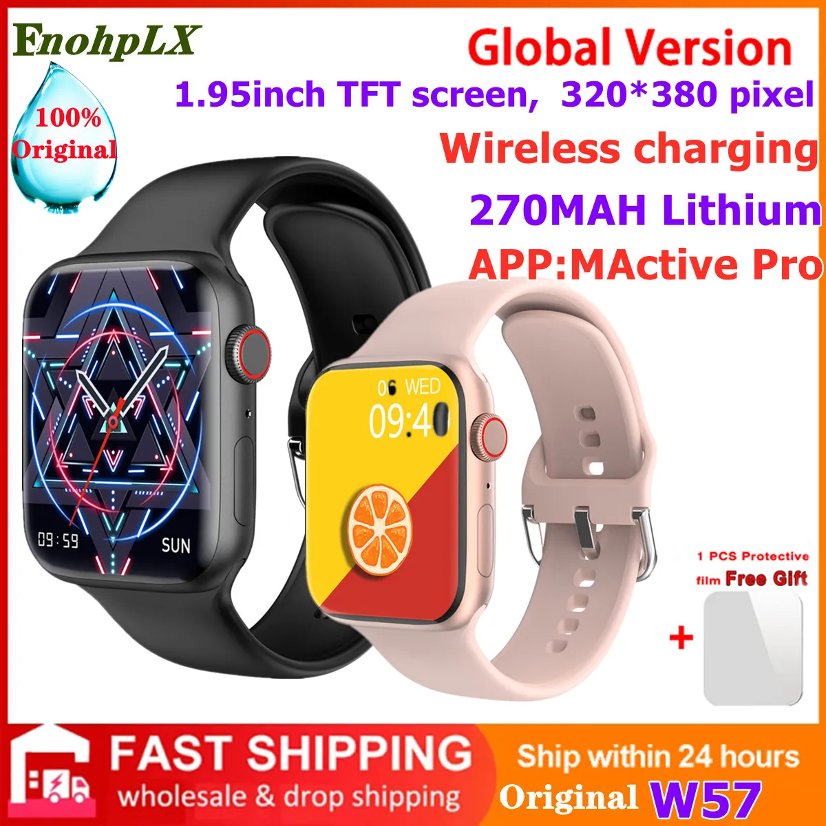 

Original IWO15 W57 Smart Watch Men Women 2022 Passlock Always On Display Bluetooth Calls NFC SIRI Custom Watch Face Smartwatch