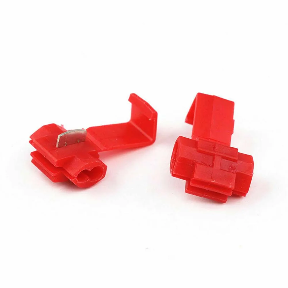 100Pcs Lock Electric Wire Cable Connectors Quick Spkjfldkflminals Crimp Electrical Cable Connectors Red Quick Connector Terminal