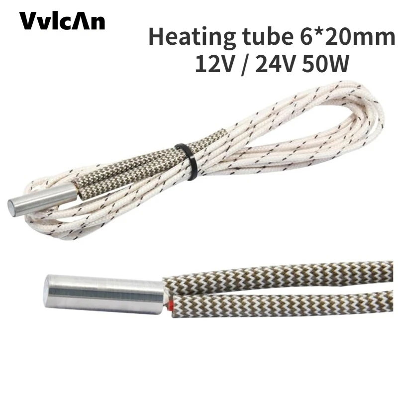 1 м нагревательная трубка 6*20 мм 12 В 24 50 Вт керамический картридж нагреватель Reprap